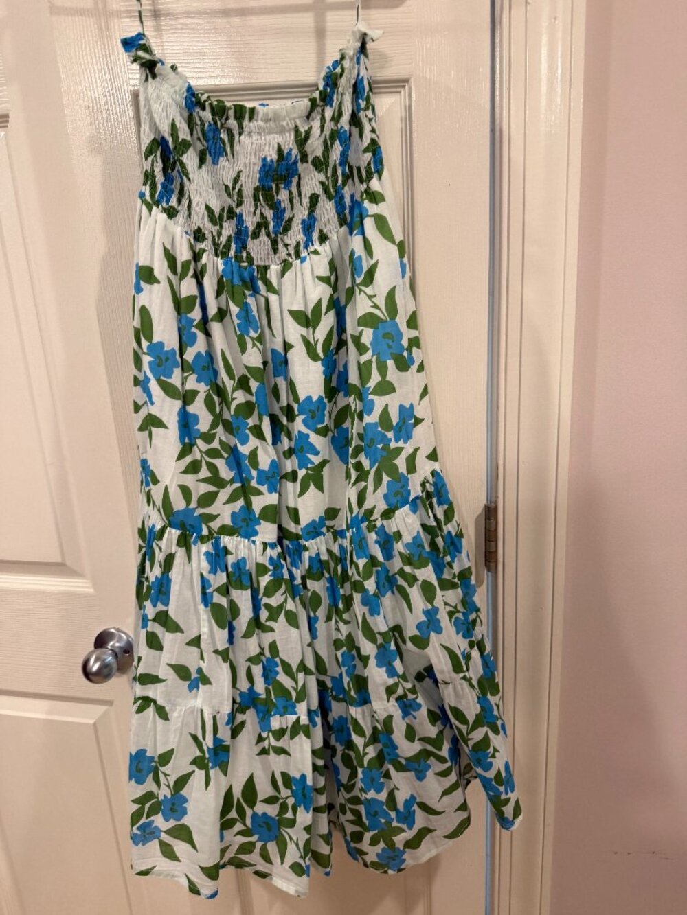 Olivia James Maxi Skirt Size Medium Blue and Green Print